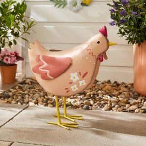 Iron Pink Chicken Ornament image 1 of 2