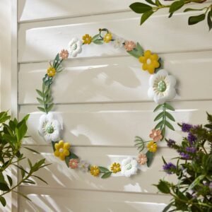Iron Outdoor Indoor Flower Wreath image 1 of 2