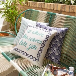 Pack of 3 Summer Breeze Outdoor Square Cushion Covers image 1 of 7