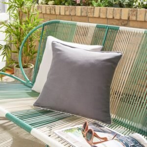Pack of 2 Grey Outdoor Square Cushion Covers image 1 of 2